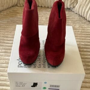 Pedro Garcia Deep Red Ankle Booties